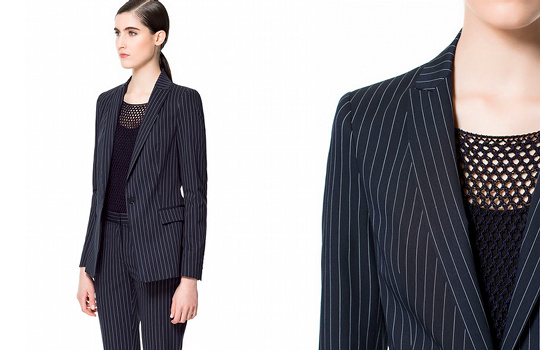 Blazer à rayures tennis Zara