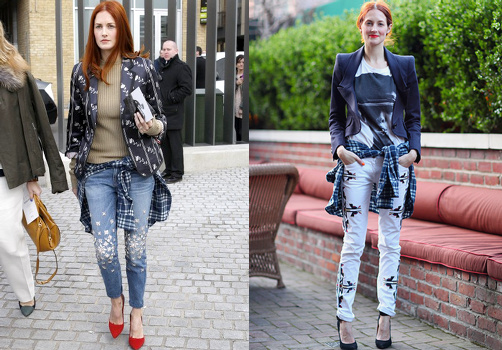 La chemise à carreaux nouée autour de la taille