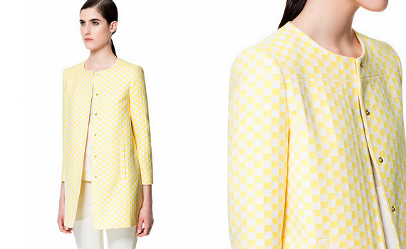 Manteau à damiers Zara