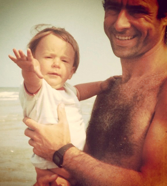 Mon père et moi à la plage - 1983