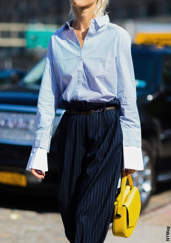 Chemise à rayures bleues