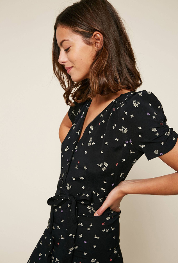 Robe mi-longue noire