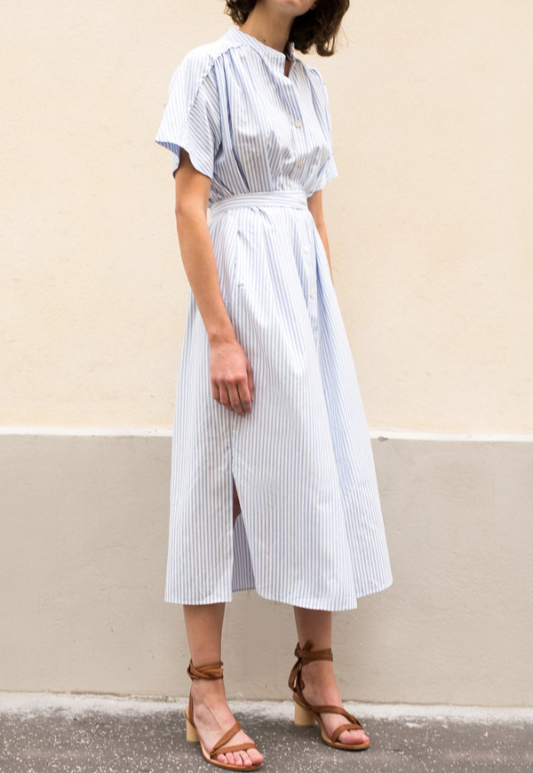 Robe chemise rayée