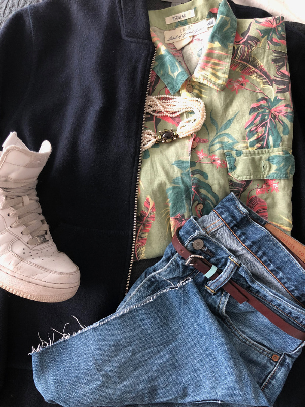 Chemise hawaïenne + short en jean