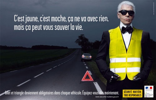 Karl Lagerfeld pour la sécurité routière