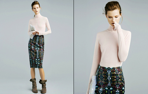 Jupe tube imprimée Zara