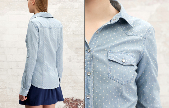 Chemise en jean à pois Stradivarius