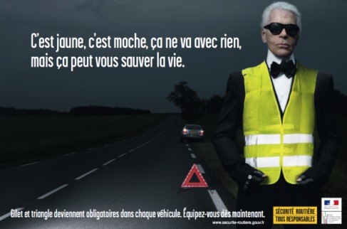 Karl Lagerfeld pour la sécurité routière