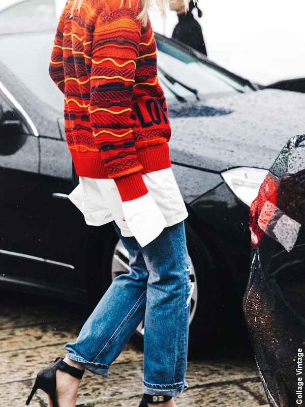 Pull + chemise à manches longues