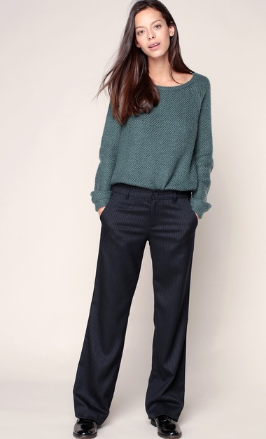 Pantalon large rayé